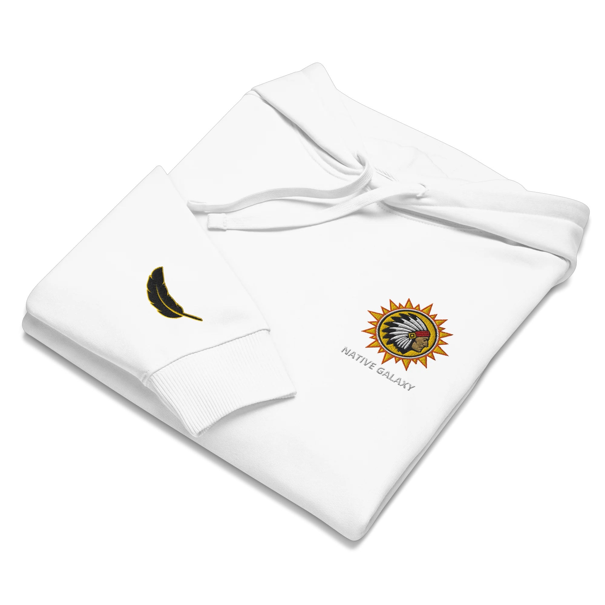 Native Galaxy Cosmic Hoodie (Embroidered Logo & Feather Sleeves) (Oversized fit)