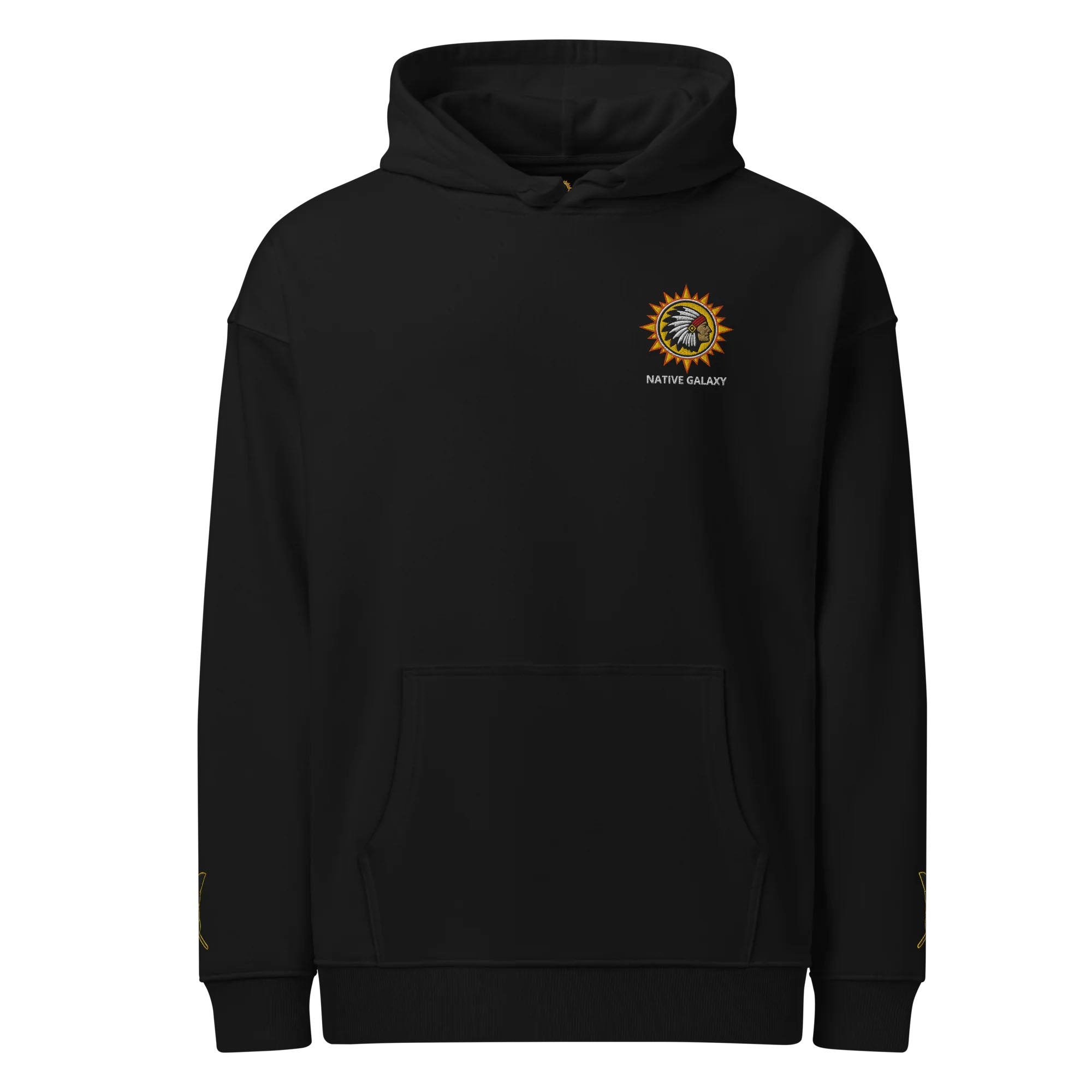 Native Galaxy Cosmic Hoodie (Embroidered Logo & Feather Sleeves) (Oversized fit)