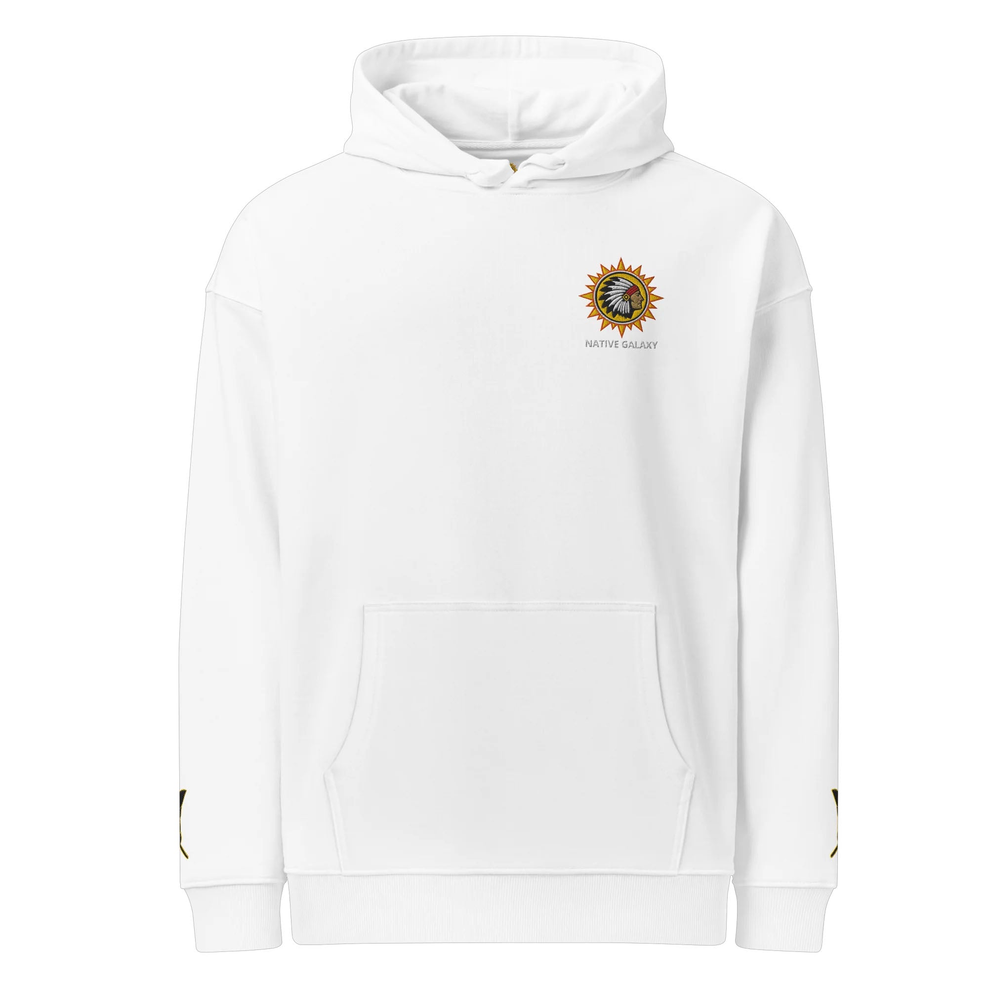 Native Galaxy Cosmic Hoodie (Embroidered Logo & Feather Sleeves) (Oversized fit)